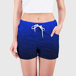 Шорты женские Текстурный из синего в чёрный градиент, цвет: 3D-принт — фото 2