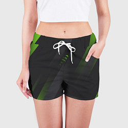 Шорты женские Color black green, цвет: 3D-принт — фото 2