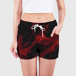 Шорты женские Черно-красная размытая абстракция, цвет: 3D-принт — фото 2