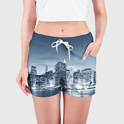 Шорты женские New York город, цвет: 3D-принт — фото 2