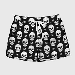 Шорты женские Черепной фон, цвет: 3D-принт