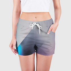 Шорты женские Color grey with stripes, цвет: 3D-принт — фото 2