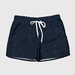 Женские шорты Темный синий однотонный пятнистый