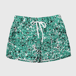 Шорты женские Бирюзовый с чёрно-белыми пятнами, цвет: 3D-принт