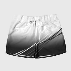 Шорты женские Градиент с полосами из белого в тёмный, цвет: 3D-принт