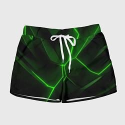 Шорты женские Зеленая текстура с неоном, цвет: 3D-принт