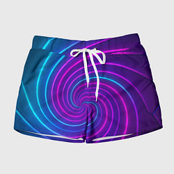 Шорты женские Сине-фиолетовая спираль, цвет: 3D-принт