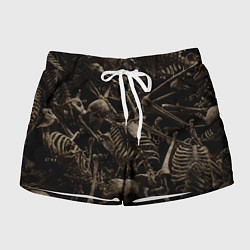 Шорты женские Человеческие кости, цвет: 3D-принт