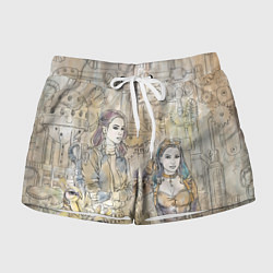 Шорты женские Девушки стимпанк, цвет: 3D-принт