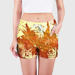 Шорты женские Абстракция - sunspot, цвет: 3D-принт — фото 2