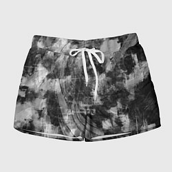 Женские шорты Абстракция - white scraps of fabric on dark