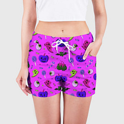 Шорты женские Halloween pink, цвет: 3D-принт — фото 2