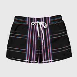 Шорты женские Neon red blue black, цвет: 3D-принт
