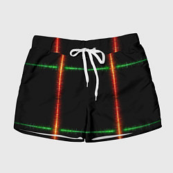 Шорты женские Color green orange lines, цвет: 3D-принт