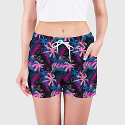 Шорты женские Palm pink blue pink, цвет: 3D-принт — фото 2