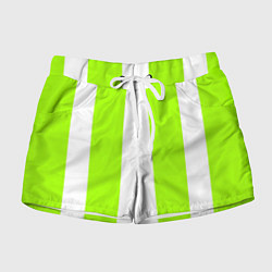 Женские шорты Color light green white stripes