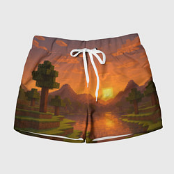 Женские шорты Закат - Minecraft