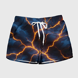 Шорты женские Молния на камуфляжной текстуре, цвет: 3D-принт