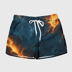 Женские шорты Разлом плит с огнем