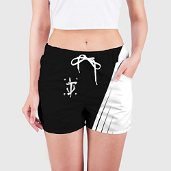 Шорты женские Doom white geometry, цвет: 3D-принт — фото 2