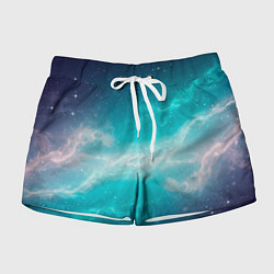Шорты женские Галактическое сияние небес, цвет: 3D-принт