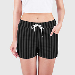 Шорты женские Форма как у Уэнсдэй Аддамс низ, цвет: 3D-принт — фото 2