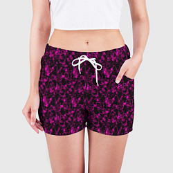 Шорты женские Черно бордовый абстрактный узор, цвет: 3D-принт — фото 2