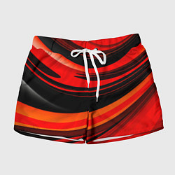 Шорты женские Красно-оранжевая абстракция, цвет: 3D-принт