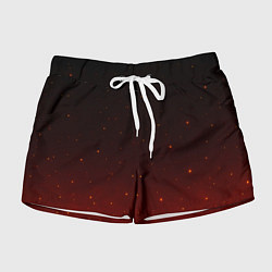 Женские шорты Черно-красный градиент со свечением