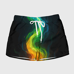 Шорты женские Разноцветное пламя, цвет: 3D-принт