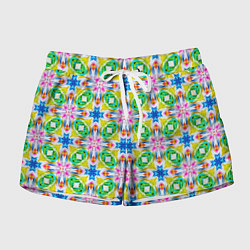 Шорты женские Разноцветный абстрактный узор, цвет: 3D-принт