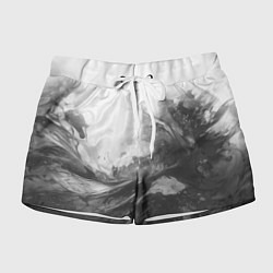 Шорты женские Серые морские волны абстракция, цвет: 3D-принт