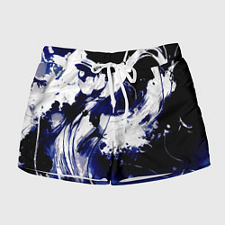 Женские шорты Чёрно-фиолетовый абстракция волна