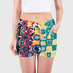 Шорты женские Метаморфоза цвета и узора, цвет: 3D-принт — фото 2