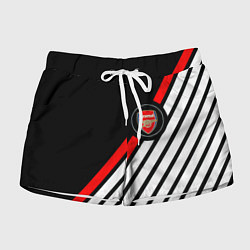 Шорты женские Арсенал геометрия полосы, цвет: 3D-принт