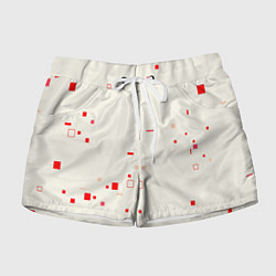 Шорты женские Color white red shapes, цвет: 3D-принт