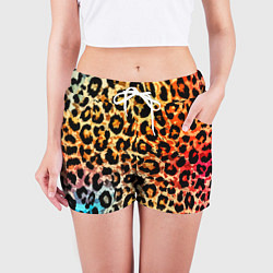 Шорты женские Стилизованный леопардовый, цвет: 3D-принт — фото 2