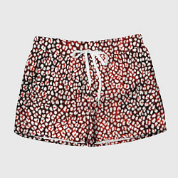 Женские шорты Тёмный красный с белыми пятнышками