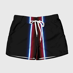 Шорты женские Color white blue red neon, цвет: 3D-принт