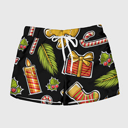 Шорты женские Рождественский вайб, цвет: 3D-принт