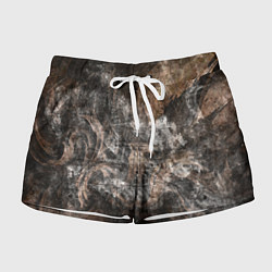 Шорты женские Абстракция - brown darkness, цвет: 3D-принт