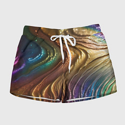 Шорты женские Сморщенные складочки жидкости, цвет: 3D-принт
