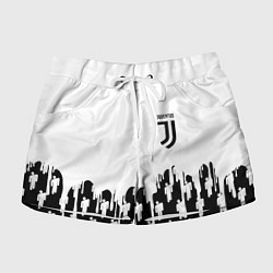 Шорты женские Ювентус краски люди, цвет: 3D-принт