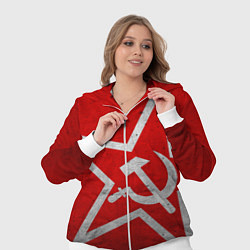 Женский 3D-костюм Флаг СССР: Серп и Молот, цвет: 3D-белый — фото 2