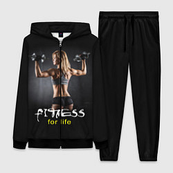 Женский 3D-костюм Fitness for life, цвет: 3D-черный