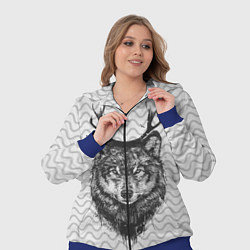 Женский 3D-костюм Рогатый волк, цвет: 3D-синий — фото 2