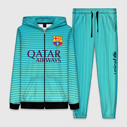 Женский 3D-костюм Barcelona FC: Aqua, цвет: 3D-черный