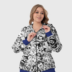 Женский 3D-костюм Ahegao: Black & White, цвет: 3D-синий — фото 2