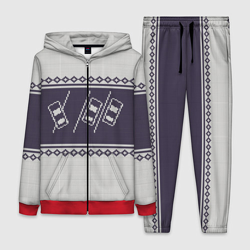 Женский костюм Форсаж: Зимний узор / 3D-Красный – фото 1