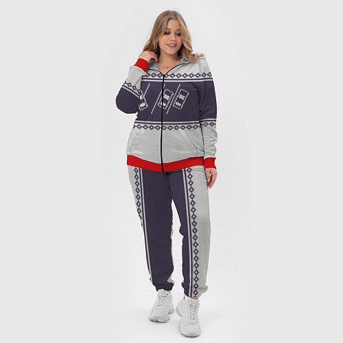 Женский костюм Форсаж: Зимний узор / 3D-Красный – фото 4